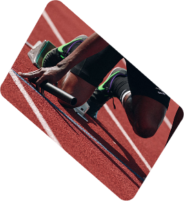 Starting blocks on a running track